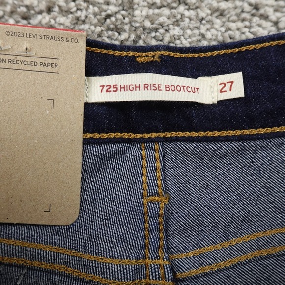 NEW Levis Jeans Womens 27 Blue Denim Pants 725 High Rise Boot Stretch Western - Picture 7 of 15